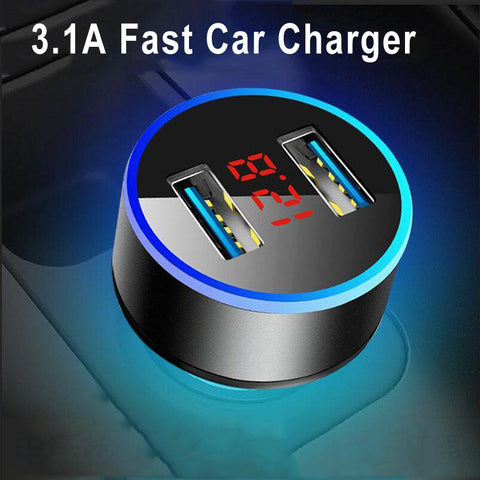 USB Car Charger LED Display Phone Adapter-PA01146-Veeddydropshipping