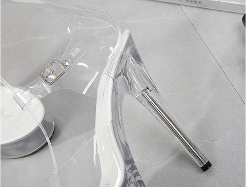 Heels 15CM Stiletto Waterproof Platform Sandals Transparent-BS00857-Veeddydropshipping