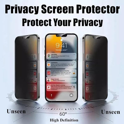 3PCS Privacy Screen Protector For iPhone 14 PRO MAX Anti-Spy Glass For iPhone 13 12 11-PA00572-Veeddydropshipping