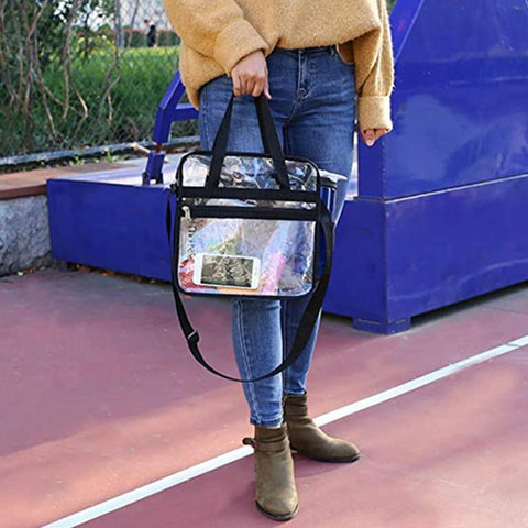 Handbags PVC Transparent Waterproof Tote Bags Casual Women Shoulder-BS00154-Veeddydropshipping