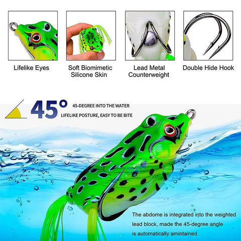 Fishing Lure 3D Eyes Ray Soft Artificial Frog Bait With Hooks Swimbait Topwater -OS00458-Veeddydropshipping