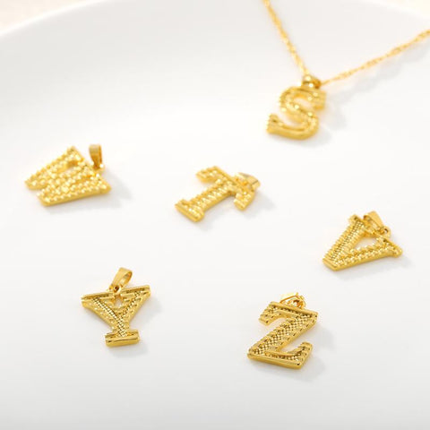 Necklaces For Women Stainless Steel A-Z Alphabet Pendant -JW01246-Veeddydropshipping