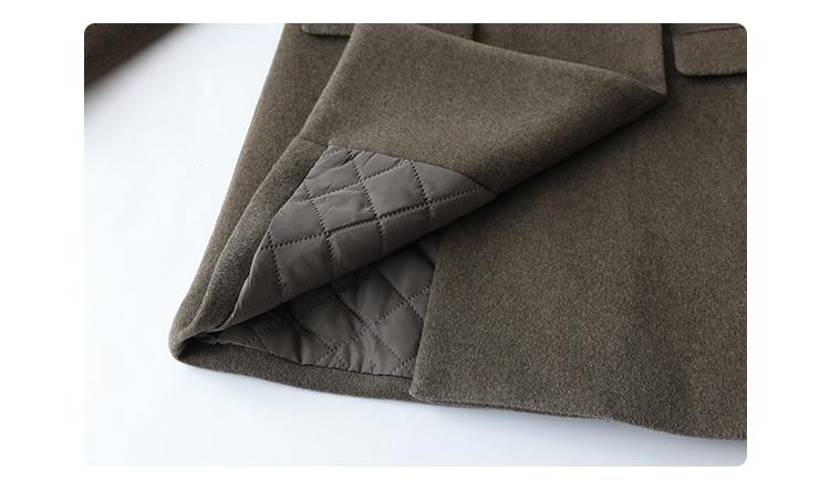 Women Woolen Coat Solid  Retro Clip Cotton Double-breasted-Veeddydropshipping