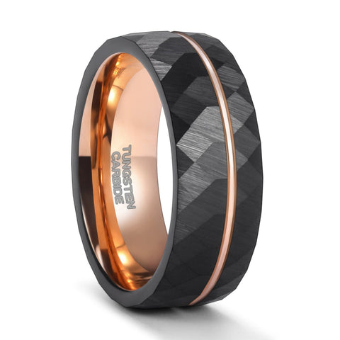 Tungsten Carbide Black Diamond Couple Engagement Ring Jewelry -JW00434-Veeddydropshipping