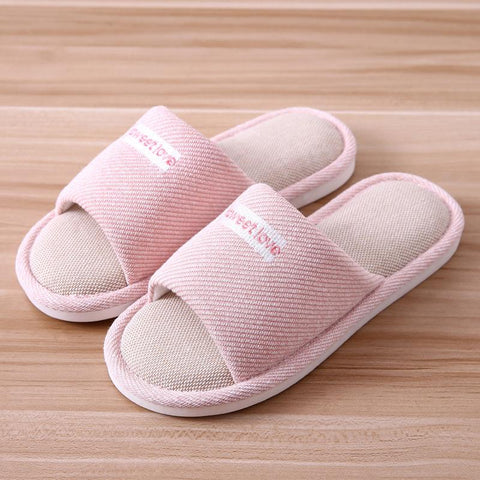 Flat Shoes Comfortable Anti-slip Home Flax Linen Slipper-BS01234-Veeddydropshipping