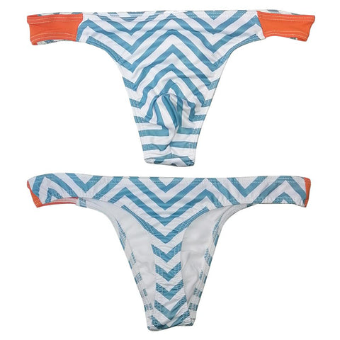 Thong Mens With Push Pad Solid Color Stitching Swim Trunks European American -OS00180-Veeddydropshipping