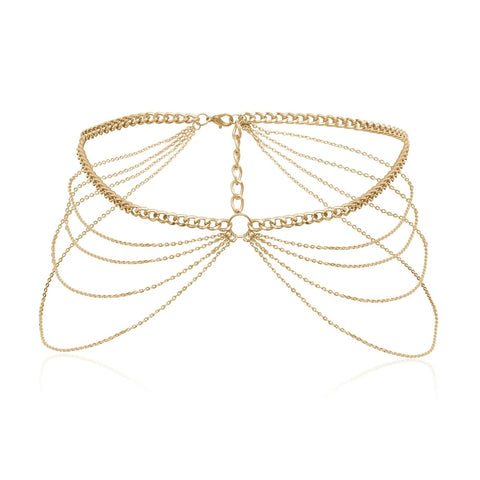 Multi Layer Waist Chain Belt for Women Alloy Metal Gold Color-JW01364-Veeddydropshipping
