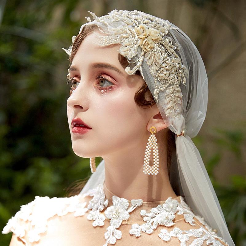 Wedding Accessories Floral Bridal Veils-WF01450-Veeddydropshippin