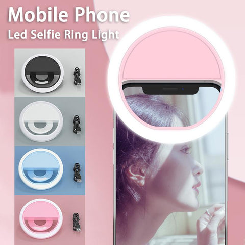 USB Charge Led Selfie Ring Light Mobile Phone Lens LED Selfie Lamp Ring for iPhone-PA00794-Veeddydropshipping
