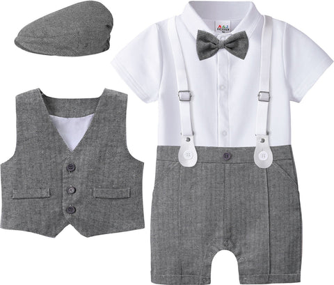 Baby Boys Wedding Outfit Infant Baptism Gentleman Set Birthday-TB00281-Veeddydropshipping