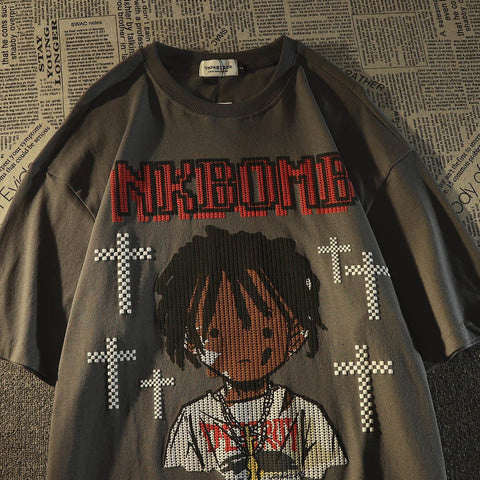 high street cross cartoon characters short sleeved t-shirts