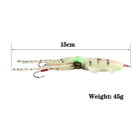 Hot Sale Fishing Squid Soft Lure 45g 15cm Luminous/UV Squid Jig Fishing Lures Octopus Fishing -OS00473-Veeddydropshipping