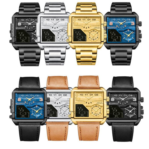 Luxury Fashion Men Watches Gold Steel Sport Square Watch -JW00816-Veeddydropshipping