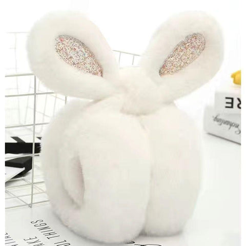 Cute Rabbit Ears Warm Earflaps Thicken Furry Fold-Veeddydropshipping
