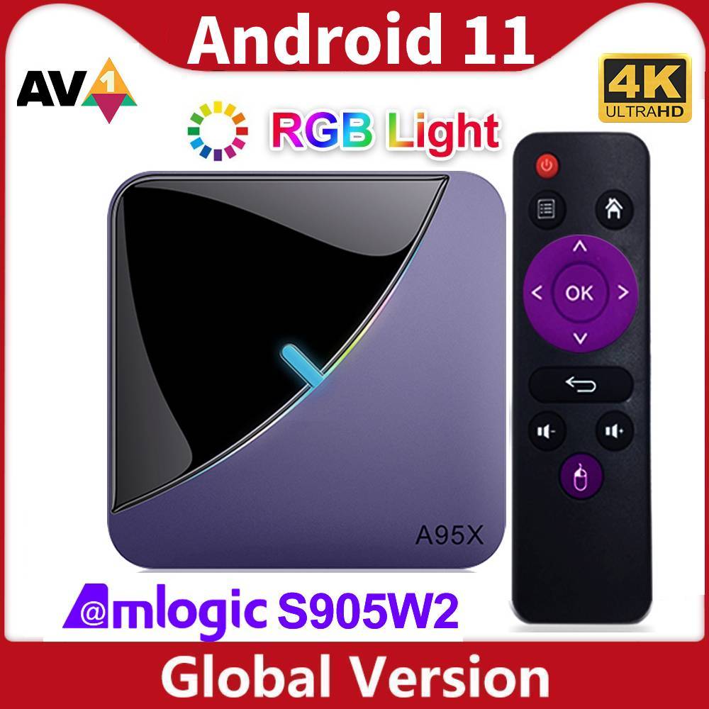 RGB Light Android 11 TV Box A95X F3 Air II 4GB 64GB Dual Wifi 4K 60fps BT5.0 -CE00807-Veeddydropshipping