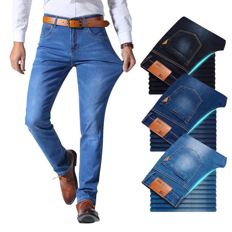 Brother Wang Classic Style Men Brand Jeans Business Casual Stretch-TB01296-Veeddydropshipping