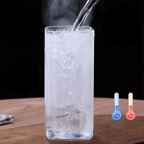 Square Glass Cup Mug Heat-Resistant Water Cups-HA01278-Veeddydropshipping