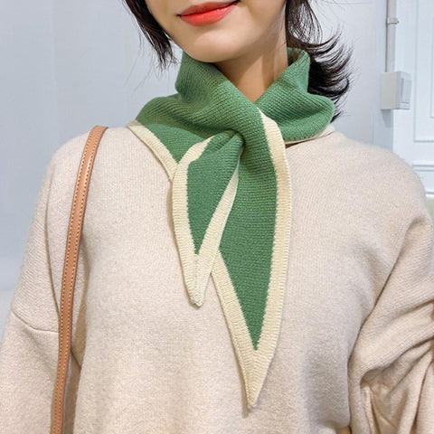 Woolen Knit Elastic Bow Warm Scarf-WF01189-Veeddydropshipping