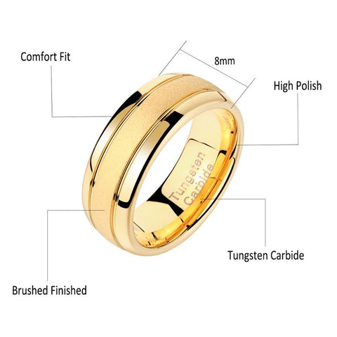 Charm Finger Rings Frosted Bands Wedding Jewelry -JW00392-Veeddydropshipping