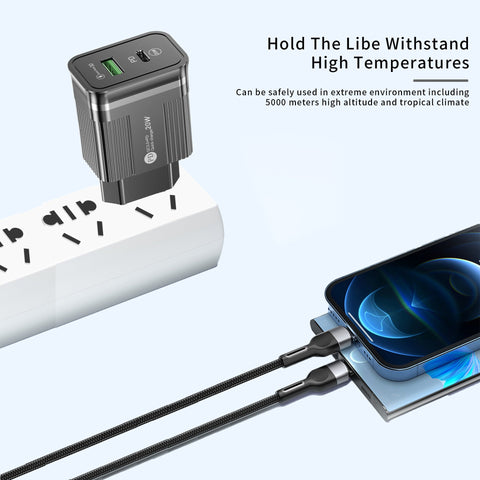 20W Fast Chargers QC 3.0 USB PD Quick Charging Adapter Wall Mobile Phone-PA00390-Veeddydropshipping