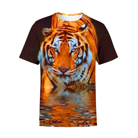 Summer Fashion Unisex Animal Cool Cartoon Tiger T-shirt Children Boys-TB01177-Veeddydropshipping