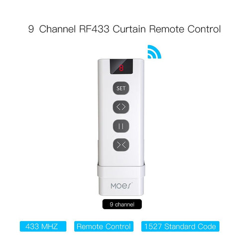 RF433 1/9 Channel Curtain Remote Controler Compatible with RF433 Devices-TI01063-Veeddydropshipping