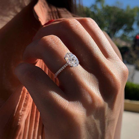 Finger Ring Band Dazzling Brilliant Wedding Anniversary Gift  -JW00579-Veeddydropshipping