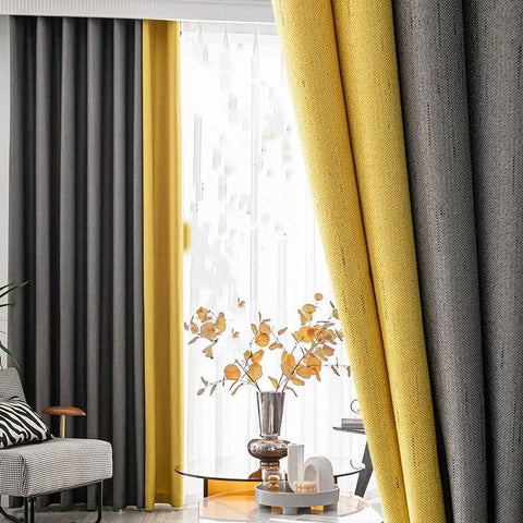 Height Curtain for Living Room Modern Grey Curtains-HA00552-Veeddydropshipping