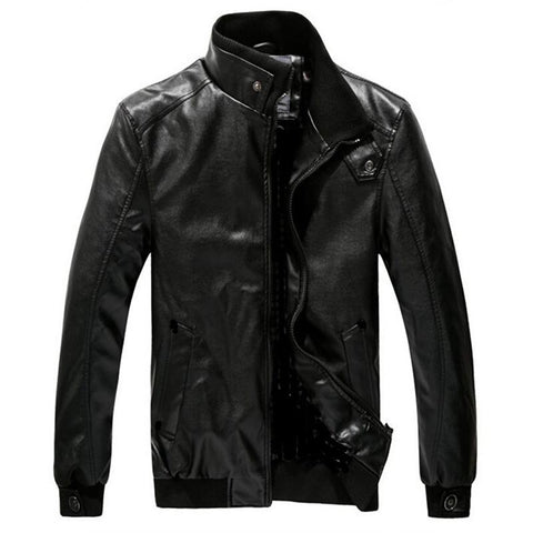 Leather Jacket Zip Coat Men Fashion PU Outfit Design Motor-MF01397-Veeddydropshipping