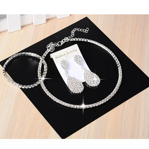 Luxury Wedding Bridal Jewelry Sets   Australia Crystal  -JW00384-Veeddydropshipping