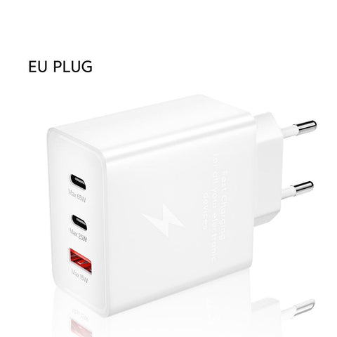 USB PD 65W Fast Charging Charger 3Ports Type C Quick Charger 3.0 Mobile Phone Adapter-PA00045-Veeddydropshipping