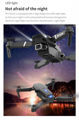 Professional Drone E88 4k wide-angle HD camera WiFi fpv height Hold Foldable RC-TB01389-Veeddydropshipping