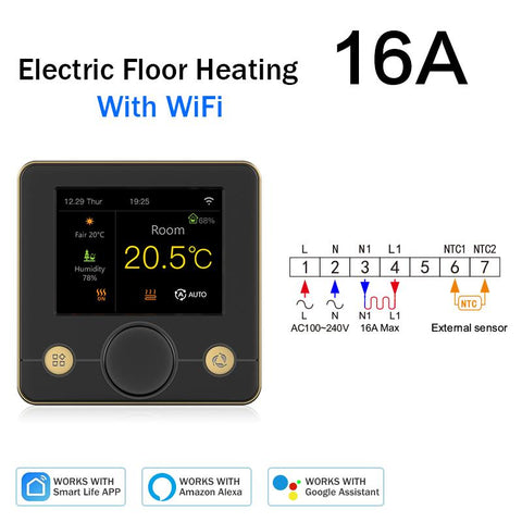 Smart Tuya Room Wifi Thermostat Underfloor Heating Programmable Digital-TI01015-Veeddydropshipping