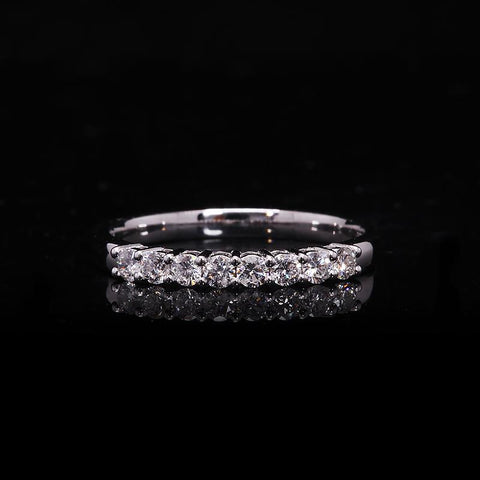 14k White Gold Engagement Wedding MoissaniteDiamond Band Ring-JW00130-Veeddydropshipping