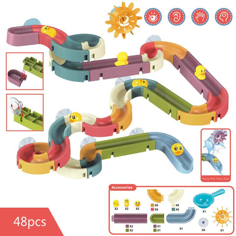Baby Bath Toys DIY Marble Race Run Assembling Track Bathroom Bathtub Kids-TB00492-Veeddydropshipping
