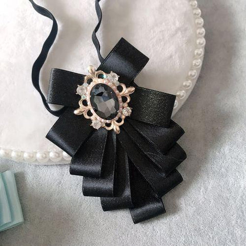 Korean Bow Tie Brooches for Women-WF01179-Veeddydropshipping