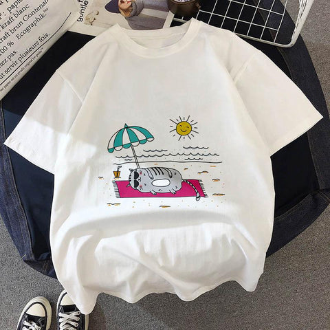 Kids T Shirt Kawaii Fat Cat New Summer Cute Fashion Children T-shirt-TB01126-Veeddydropshipping