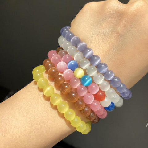 Natural Stone Pink White Moonstone Cat Eye Beads For Jewelry-JW01471-Veeddydropshipping