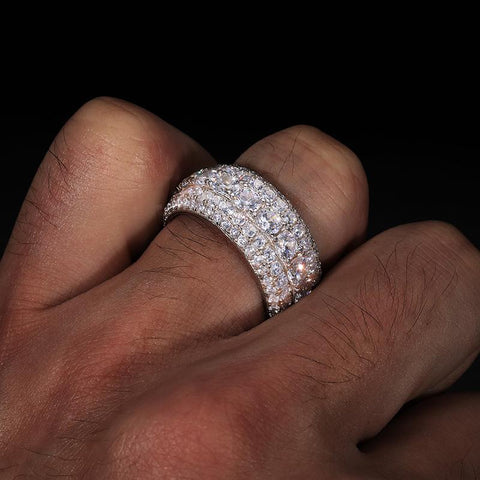 Moissanite Rings Setting Hip Hop Pave  S925 Sterling Silver Rings -JW00128-Veeddydropshipping
