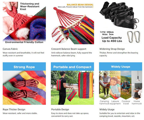 Outdoor Hammock Portable Garden Hammock-HA01627-Veeddydropshipping