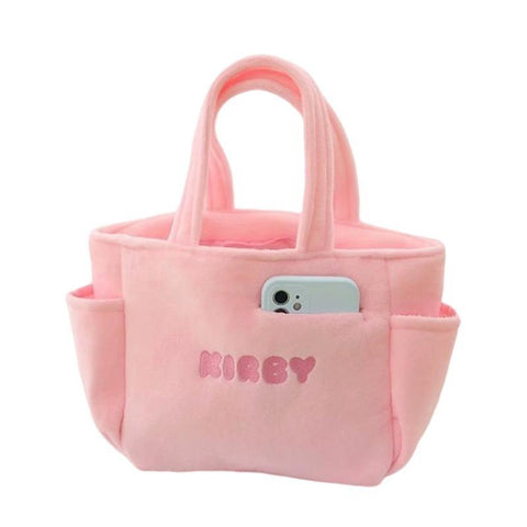 Kawaii Cartoon Stuffed Cute Pink Star Kirby Plush Hand Bag-TB00084-Veeddydropshipping