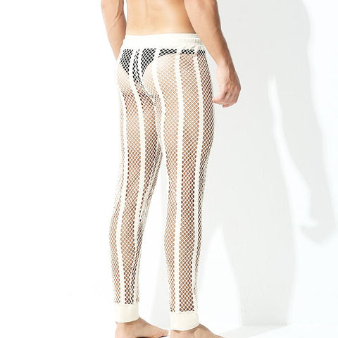 Through Stretch Elastic Casual Trousers Pants Sheer Mesh Loose Soft-MF01592-Veeddydropshipping