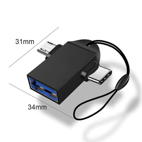 Aluminum Alloy 2 In 1 Android OTG Adapter Mobile Phone Adapter Usb Connector Multi-Function-PA00963-Veeddydropshipping