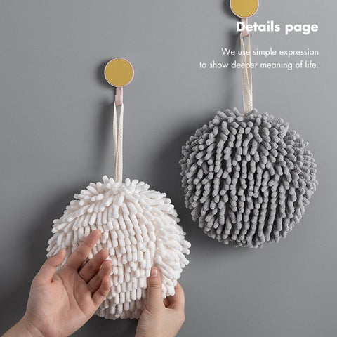 Soft Hand Towel Ball Thick Wall-Mounted Hanging Wipe Cloth-HA01110-Veeddydropshipping