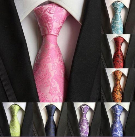 Necktie Wedding Floral Paisley JACQUARD-MF00820-Veeddydropshipping