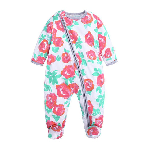 Spring Autumn Cute Baby double zipper Clothes Sleeping Pajamas Baby-Veeddydropshipping-2