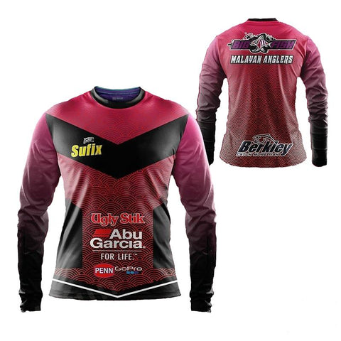 Red Summer Long Sleeve Crew Neck Off-Road Fishing Suit Mountain Bike Moisture-OS00445-Veeddydropshipping