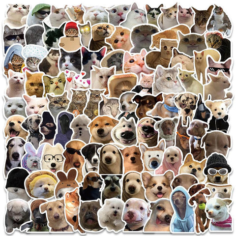 10/30/50/100pcs Funny Cat Dog Meme Stickers Decal DIY Scrapbook-TB01647-Veeddydropshipping