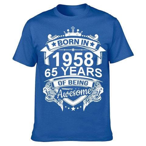 Born In 1958 65 Years Old T Shirt Graphic Cotton-MF00069-Veeddydropshipping