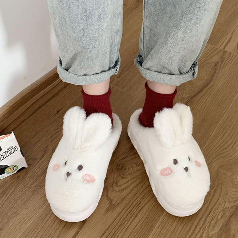 Women Lovely Bunny Rabbit Slides Indoor Bedroom Platform-BS01079-Veeddydropshipping